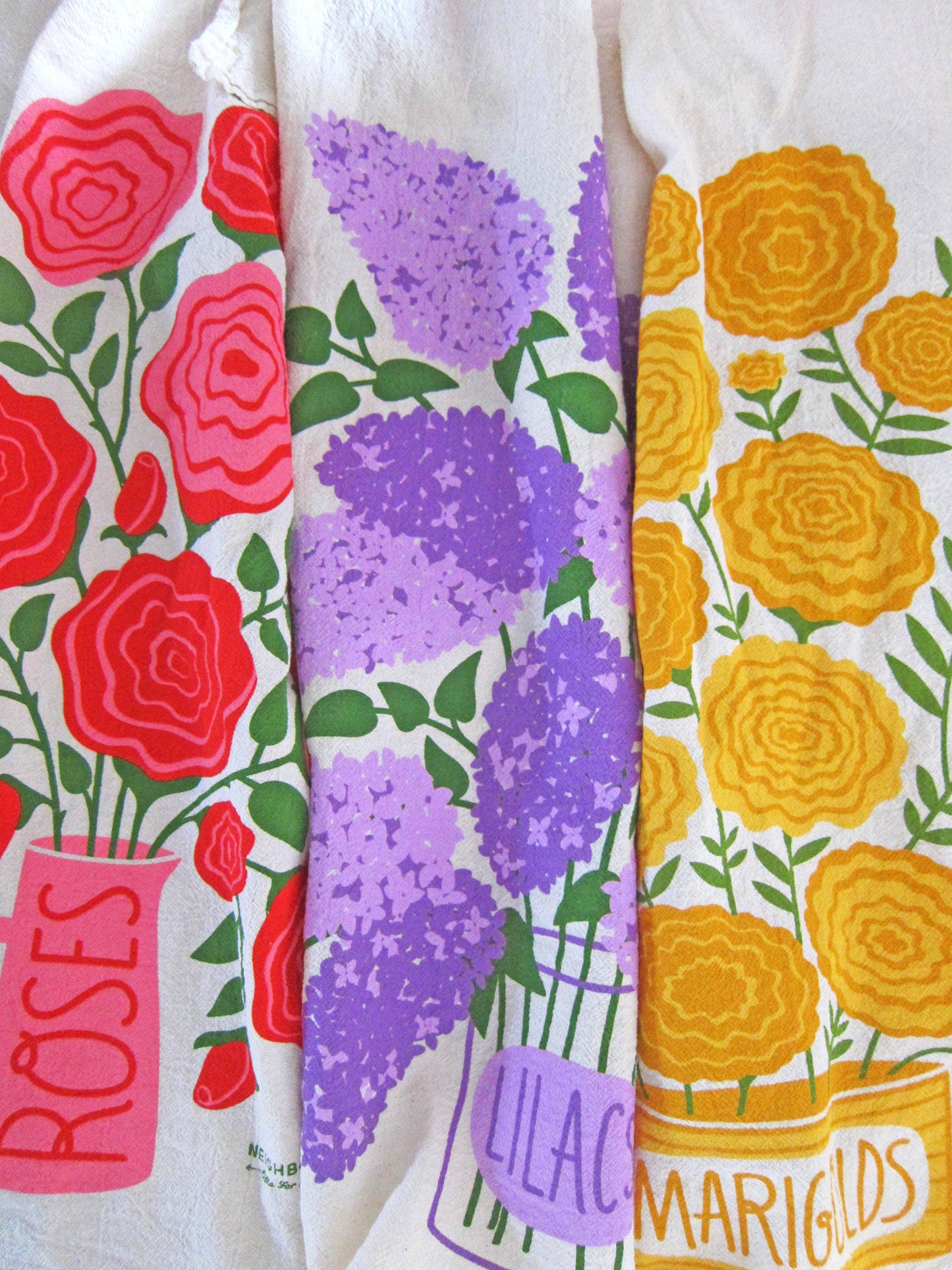 Edible Flowers Tea Towel Set