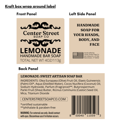 Lemonade Vegan Handmade Soap Bar