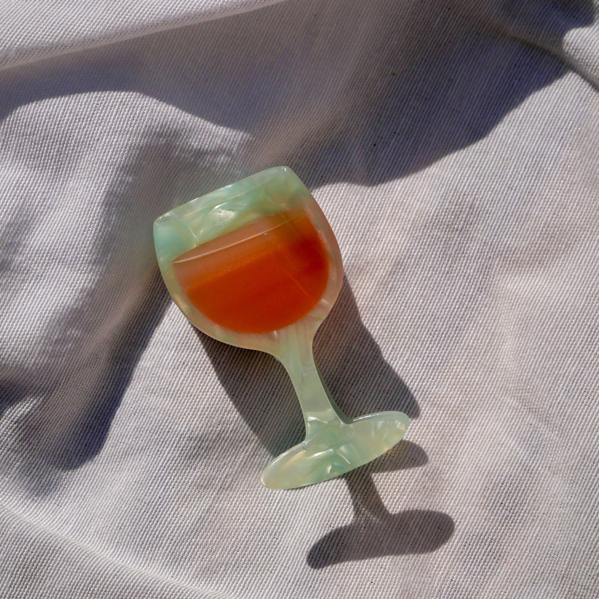 Rose Wine Glass Hair Claw Clip