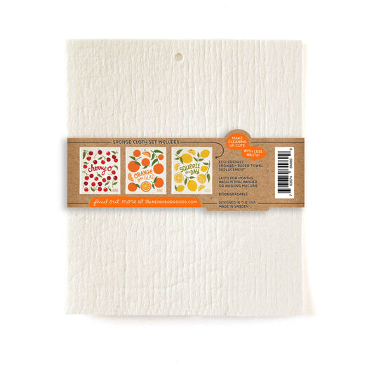 Fruit Stand (Lemon, Orange, Cherry), Sponge Cloth Set