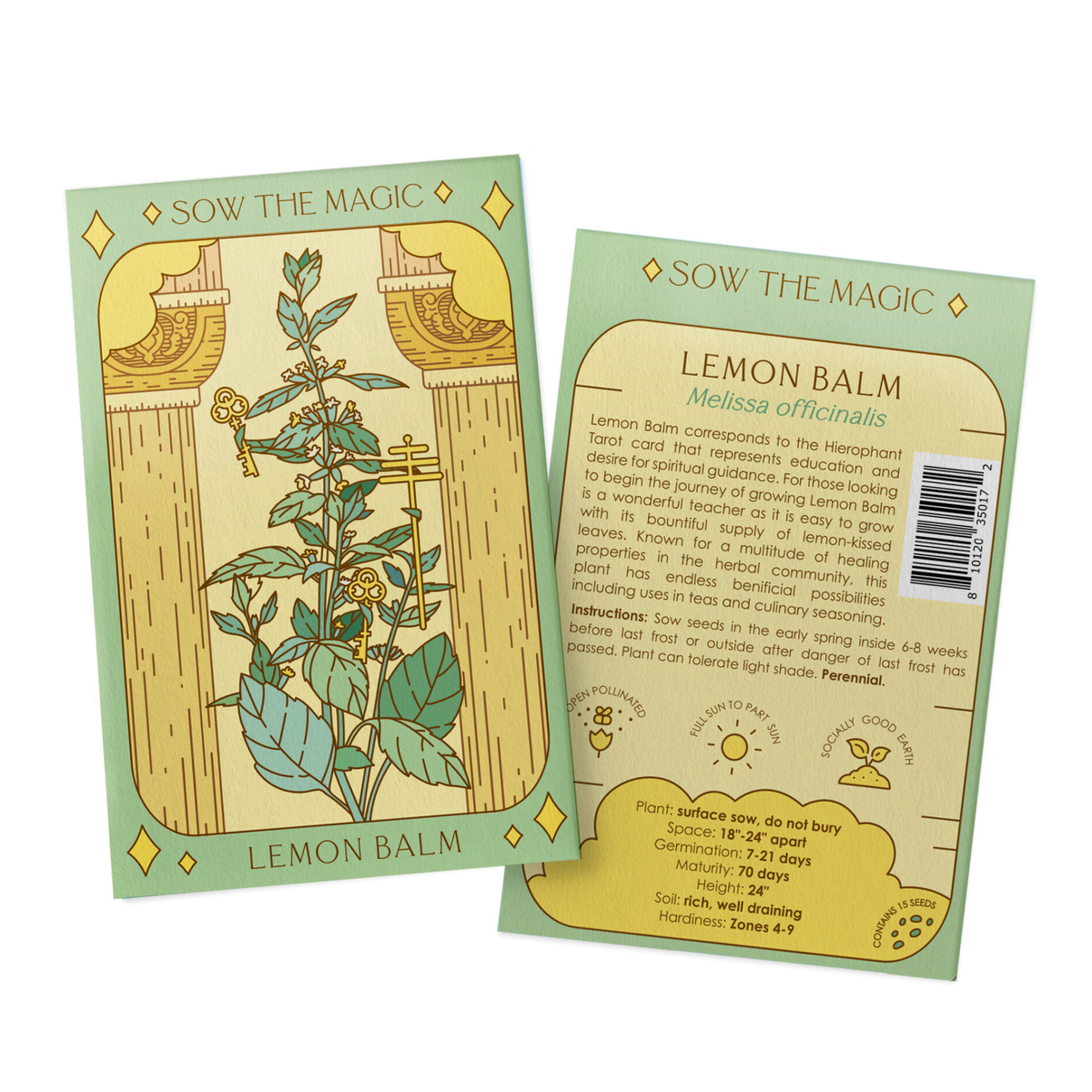 melissa plant seeds Lemon Balm Tarot Garden Seed Packet
