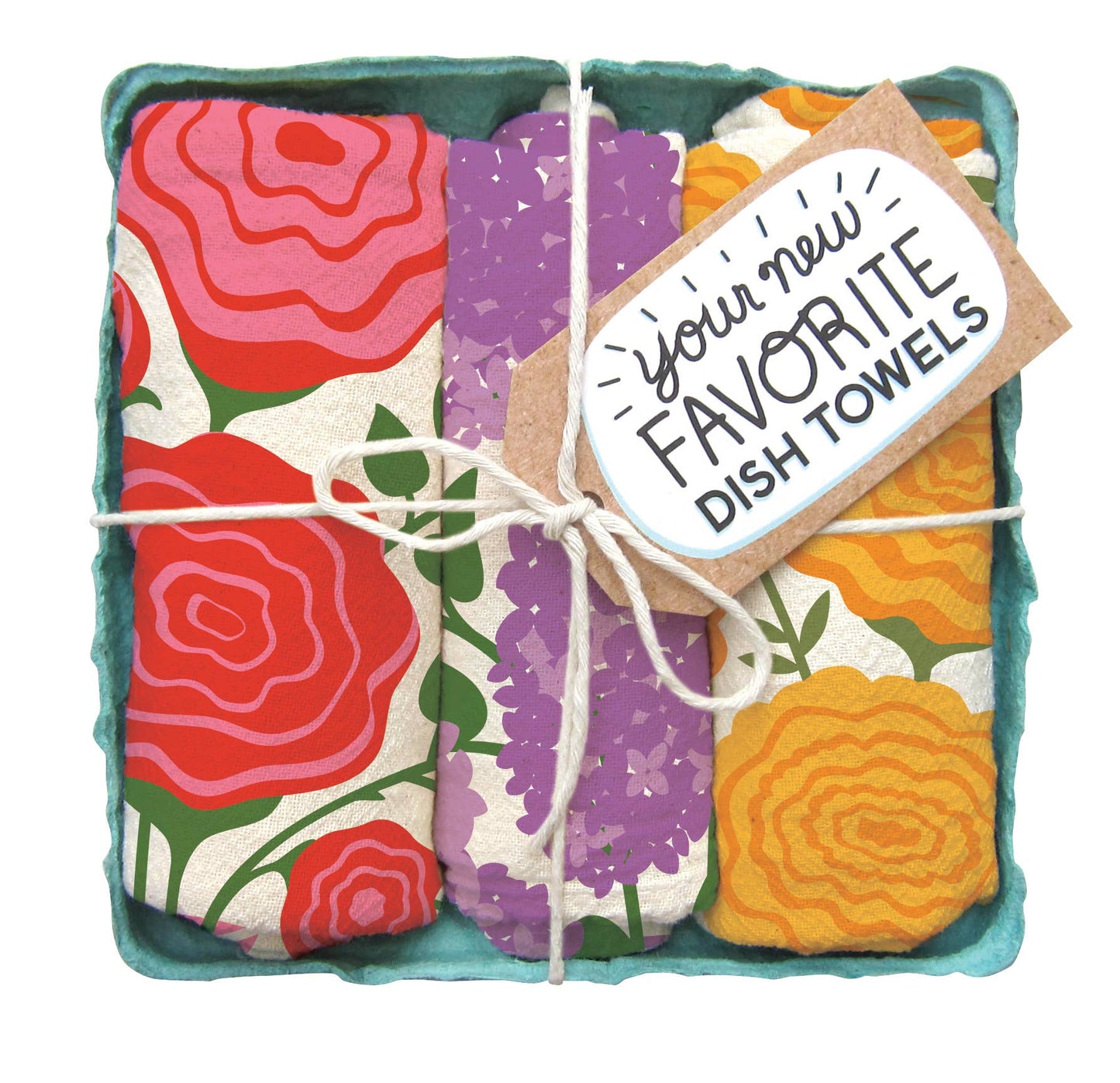Edible Flowers Tea Towel Set