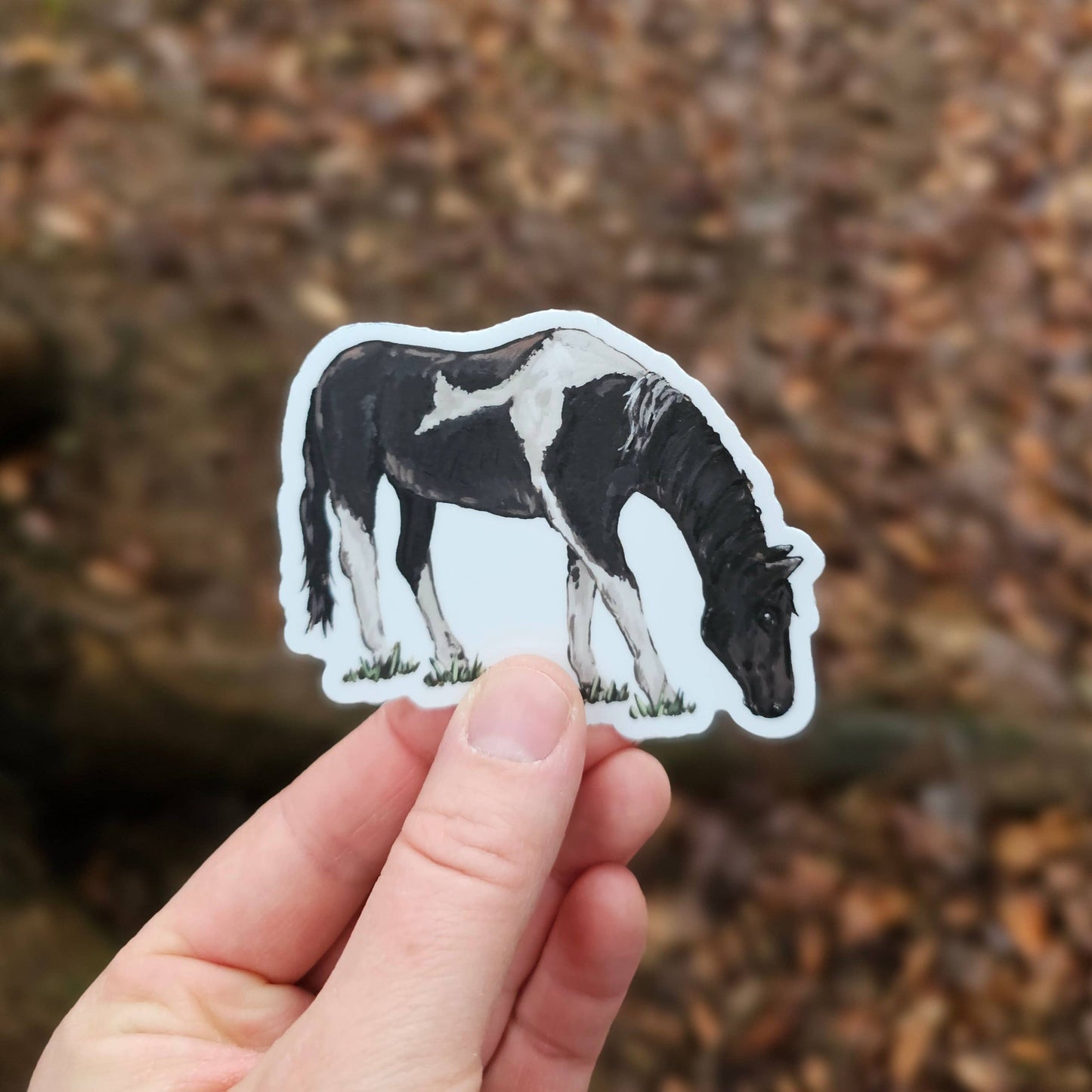 Black and White Horse Vinyl Sticker