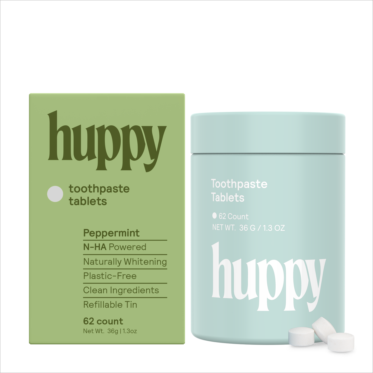 Fluoride-Free, Peppermint Toothpaste Tablets