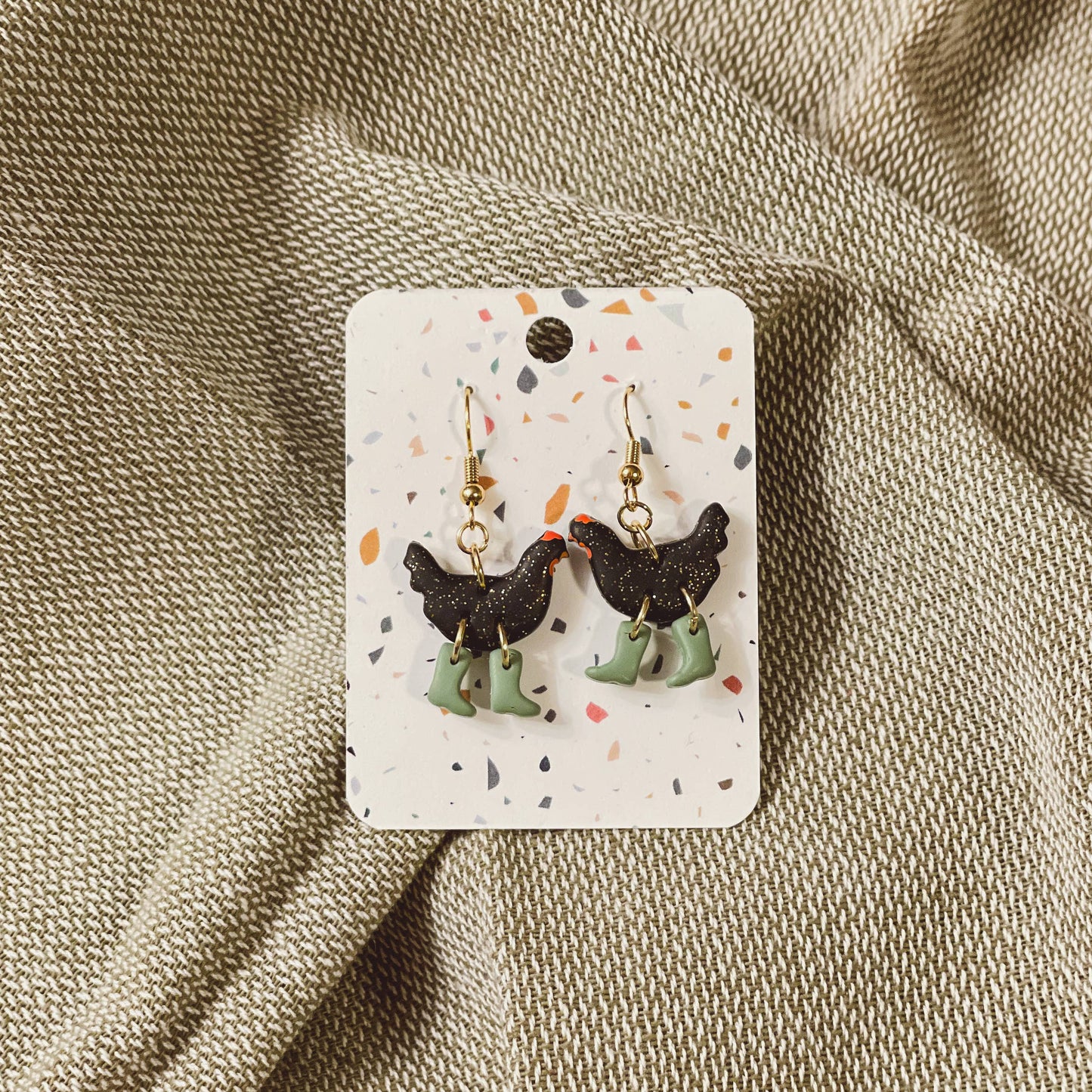 Chickens with Boots Earrings