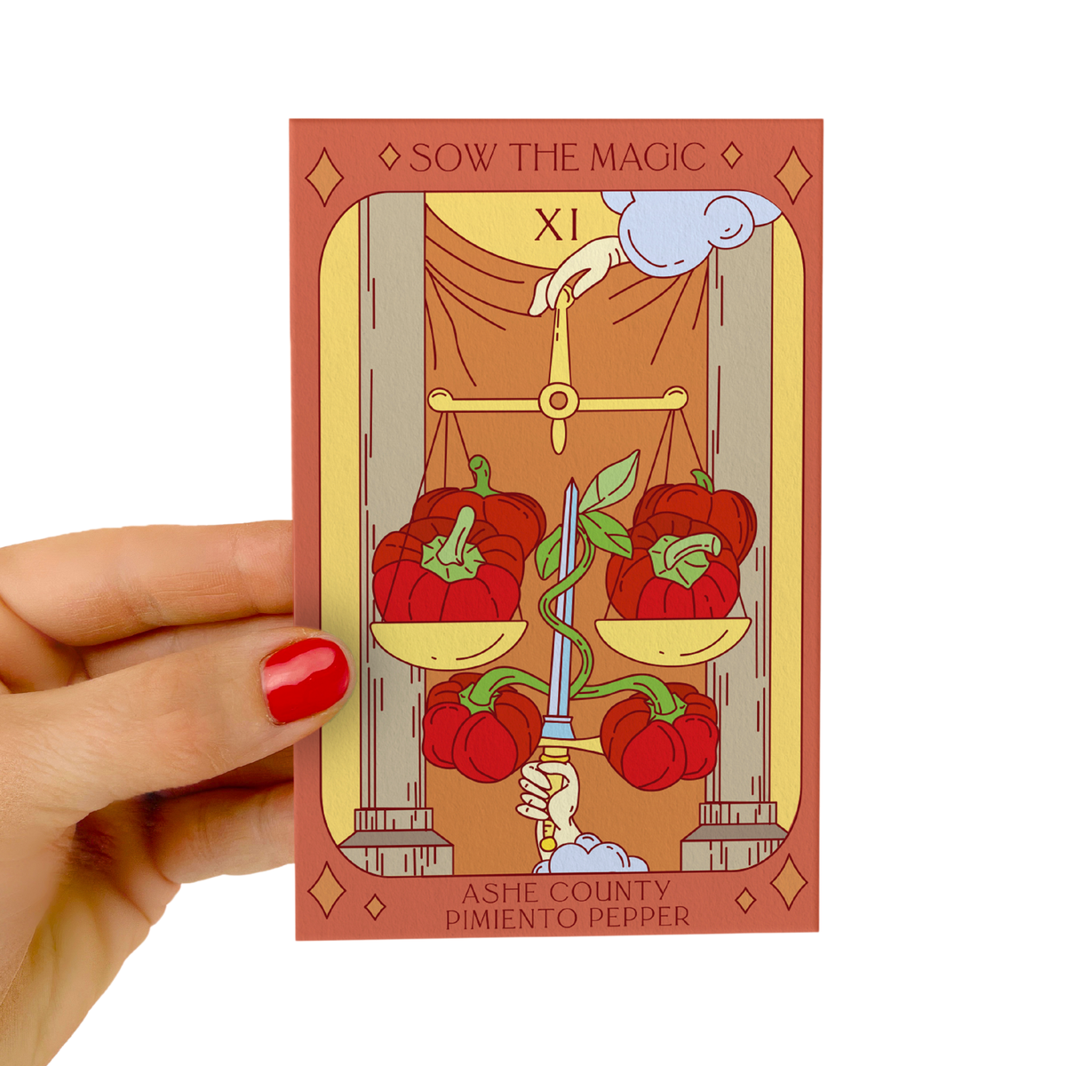 Ashe County Pimento Sweet Pepper Tarot Seed Packet
