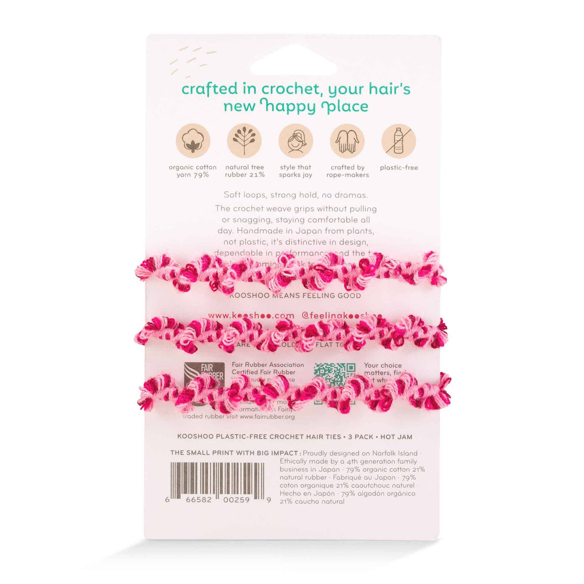 Crochet Hair Ties: Hair Health, Organic Elastics, Hot Jam
