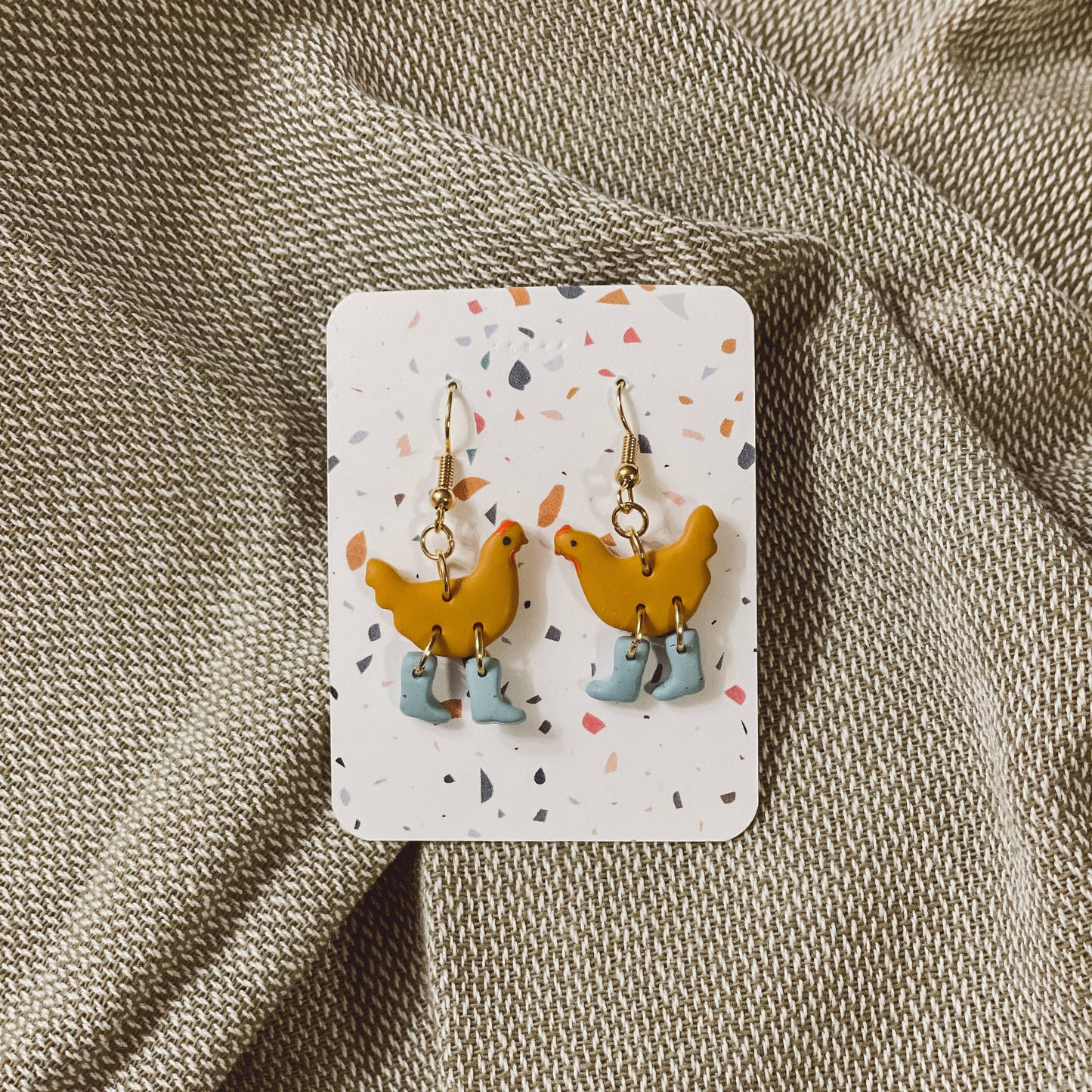 Chickens with Boots Earrings
