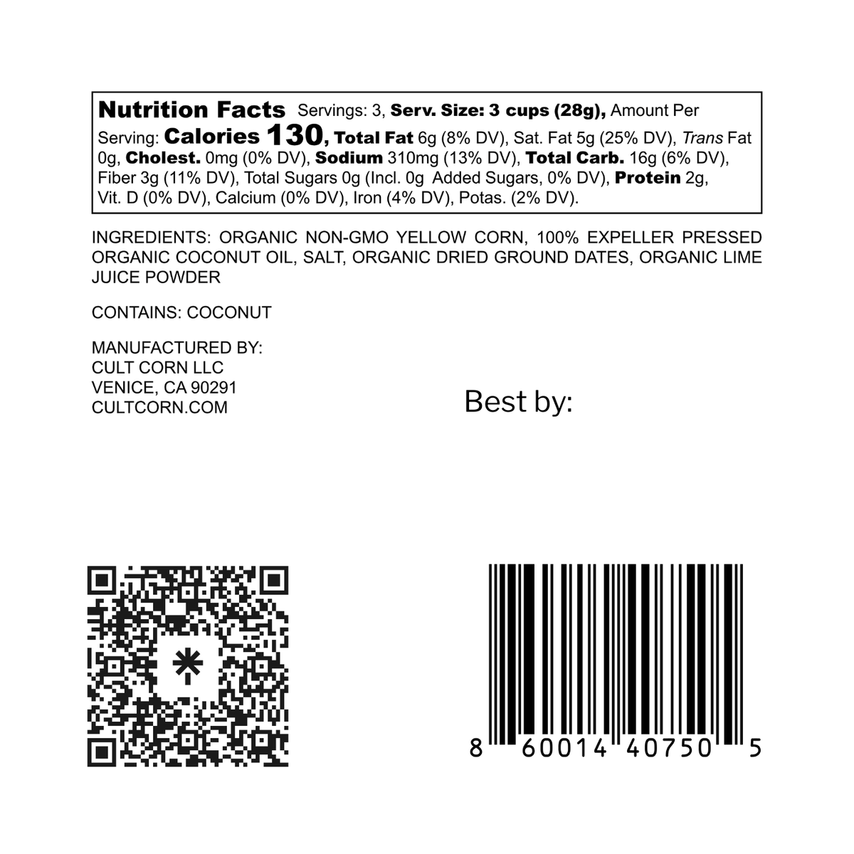 Plain Popcorn with Coconut Oil, Salt, and Lime