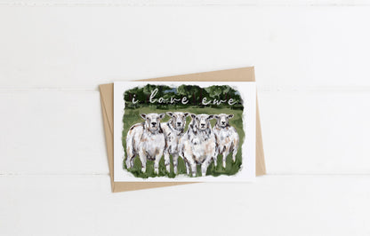 I Love Ewe Sheep Card