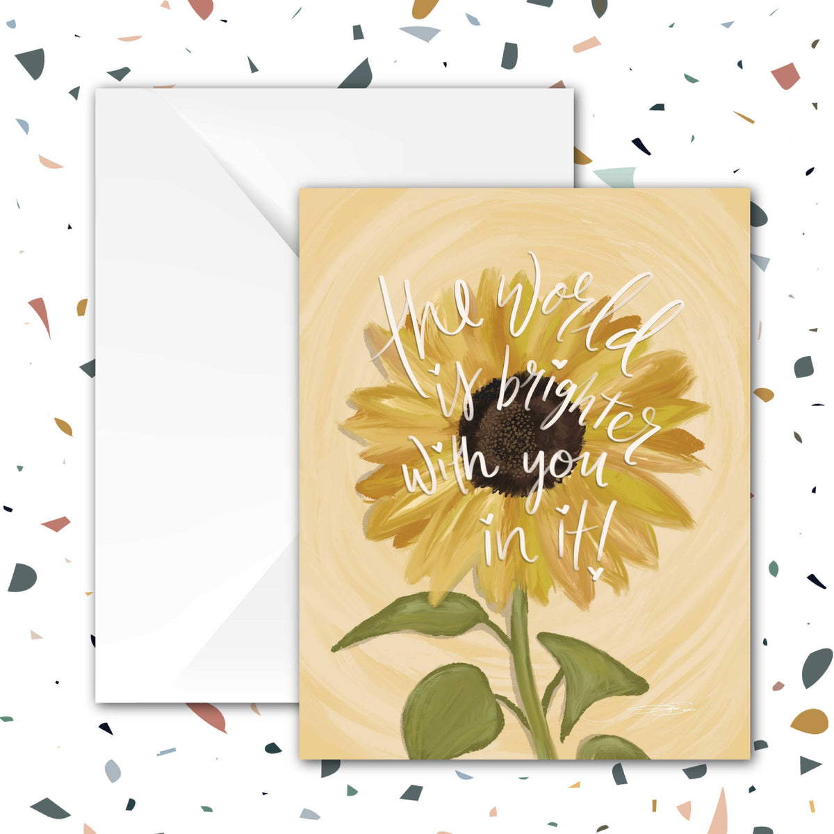 World is Brighter with You Note Card
