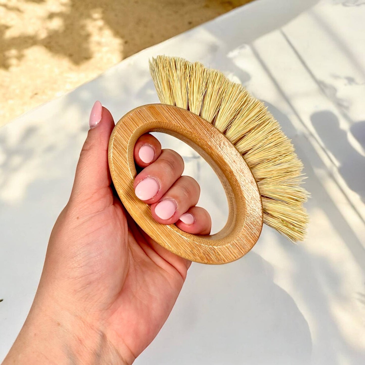 Bamboo Oval Vegetable Cleaning Brush