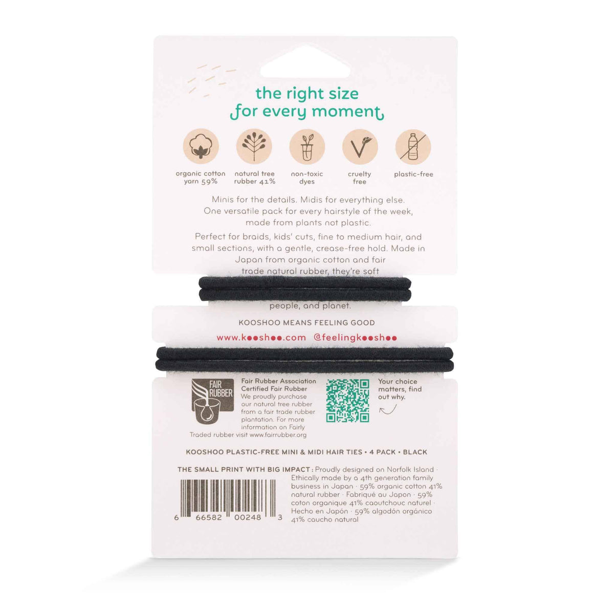 Plastic-free Mini Midi Hair Ties. Fine Hair, Kids & Braids