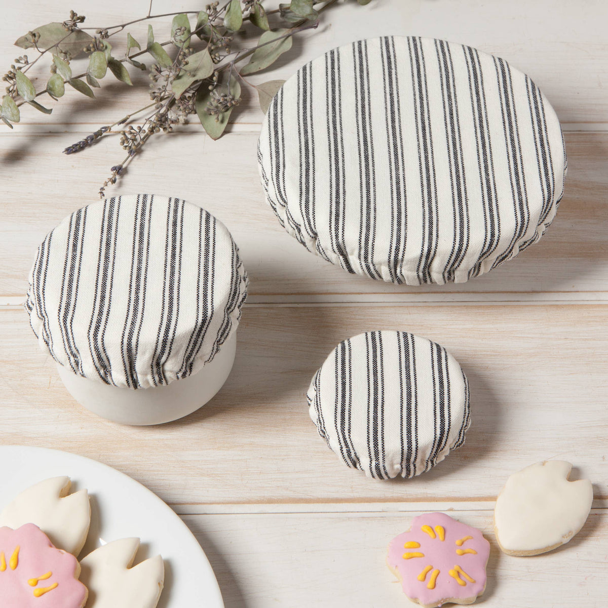 Ticking Stripe Mini Bowl Cover Set
