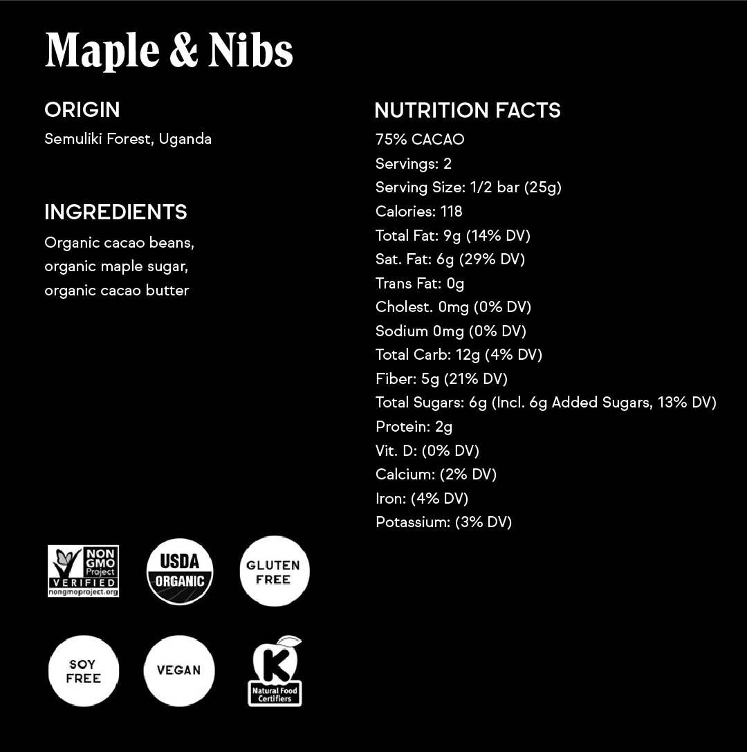 Maple & Nibs Chocolate