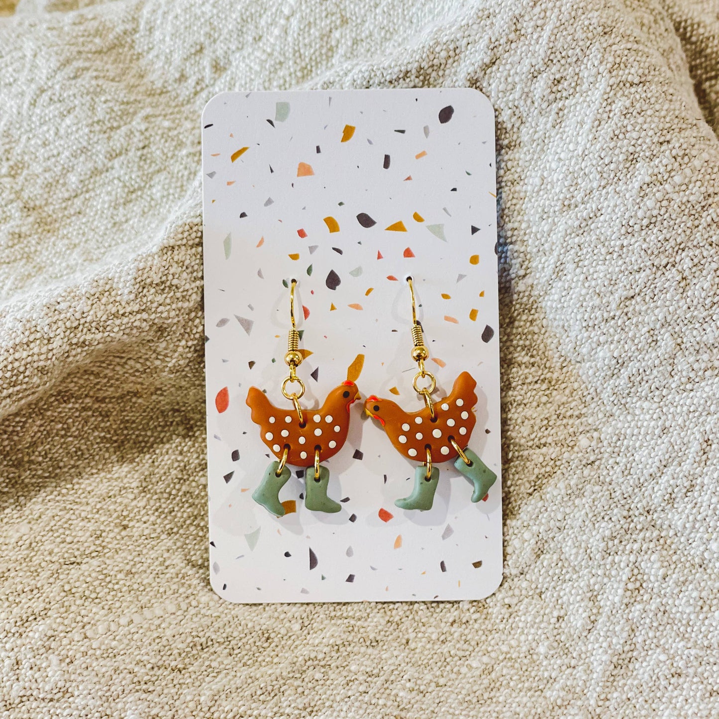 Chickens with Boots Earrings