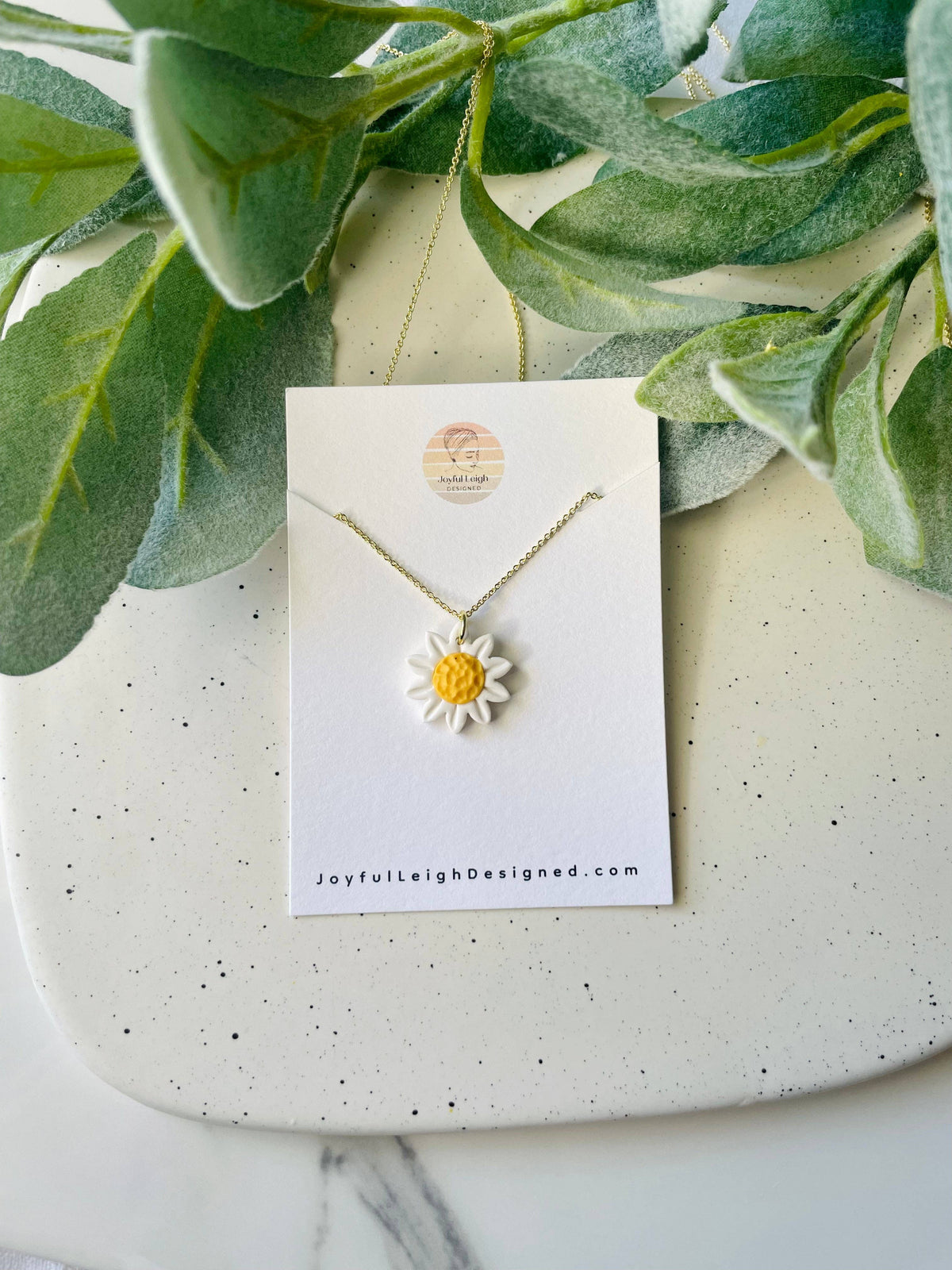 Daisy Polymer Clay Necklace