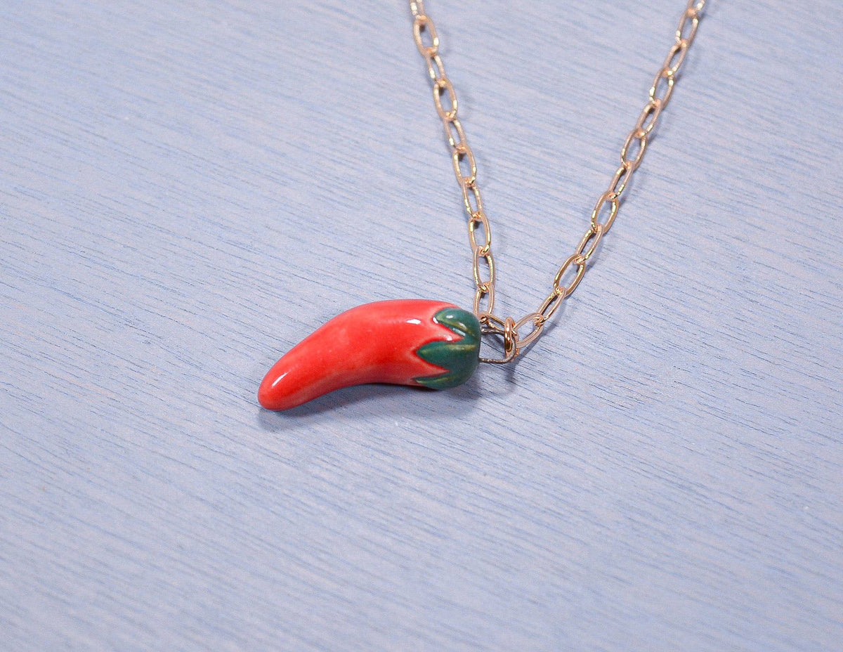 Pepper Ceramic Charm Necklace