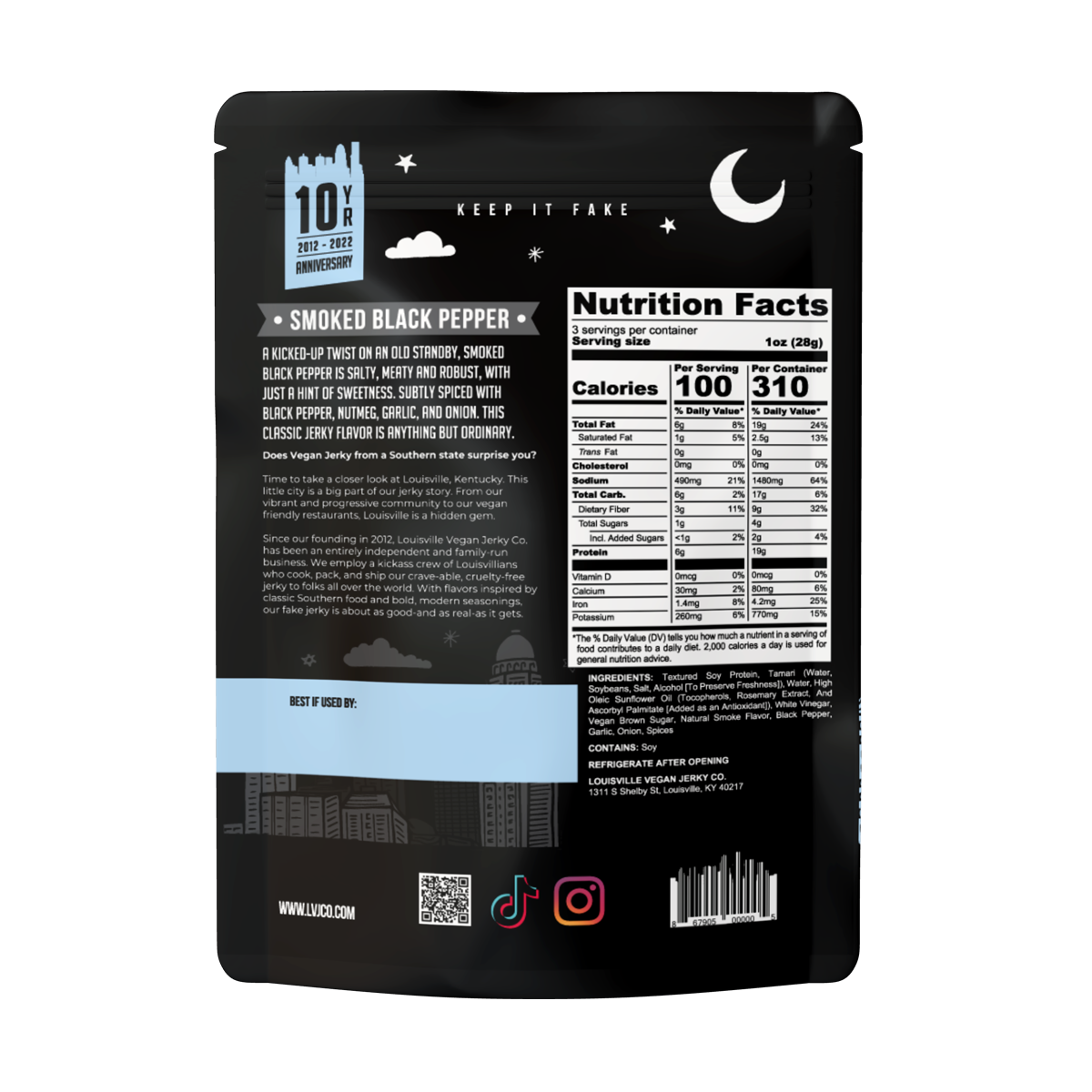 Vegan & Plant Based Smoked Black Pepper Jerky