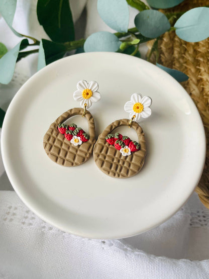 Strawberry Basket Earrings