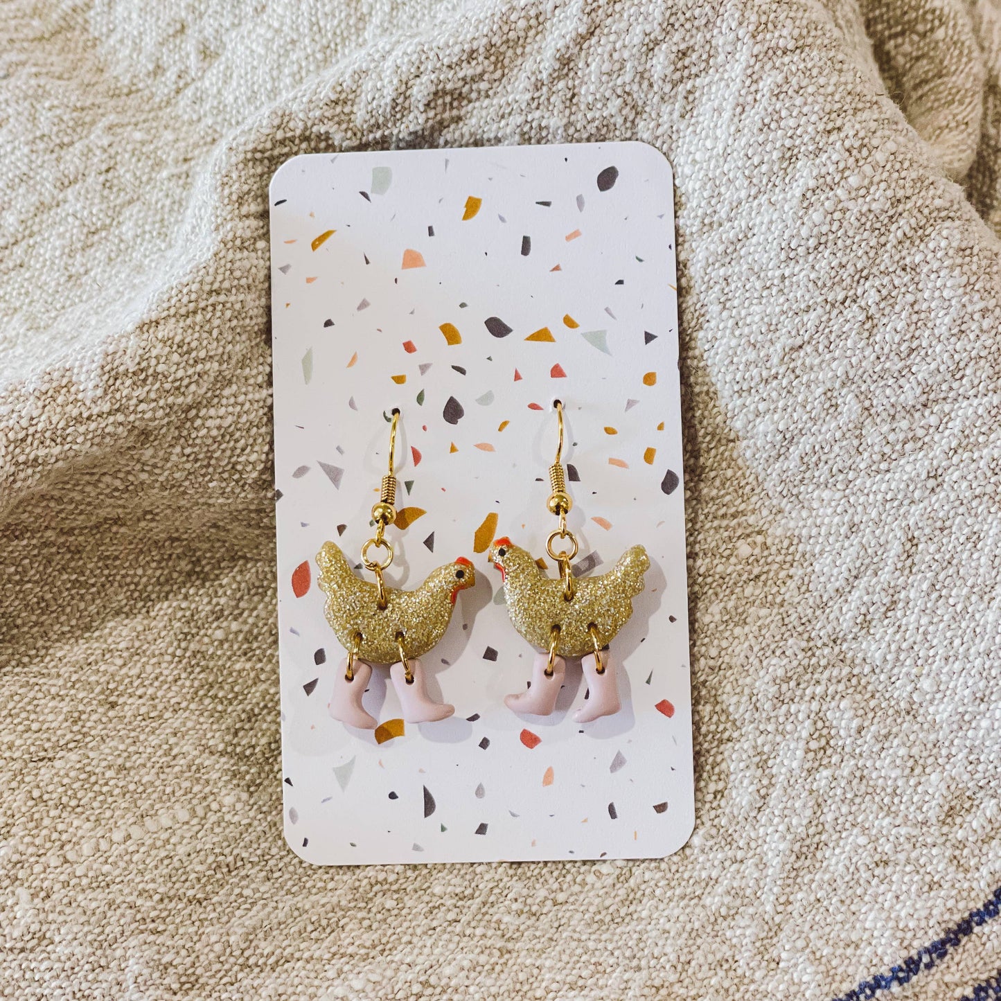 Chickens with Boots Earrings