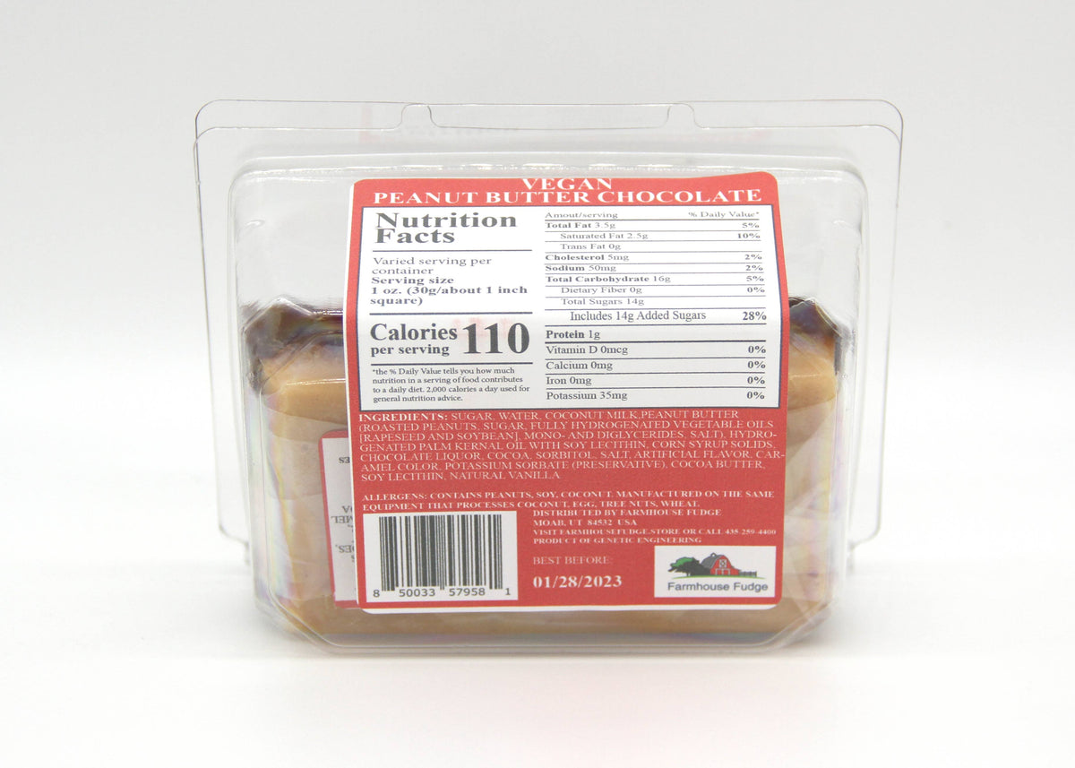 Vegan Peanut Butter Chocolate Fudge 8 oz.