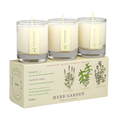 Plant the Box Votive Candle Trio, Herb Garden