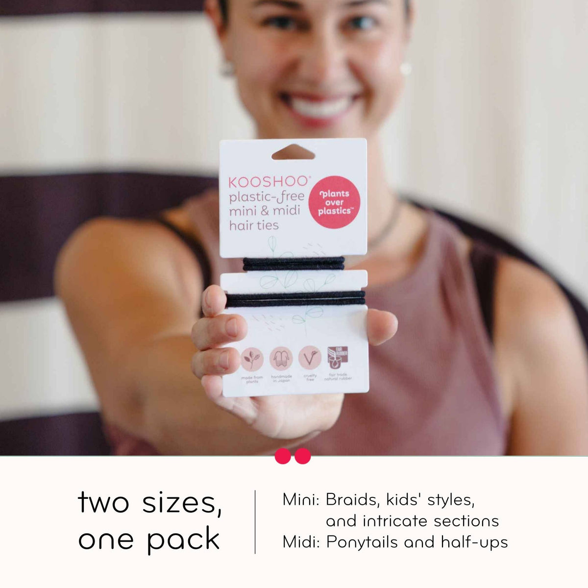 Plastic-free Mini Midi Hair Ties. Fine Hair, Kids & Braids