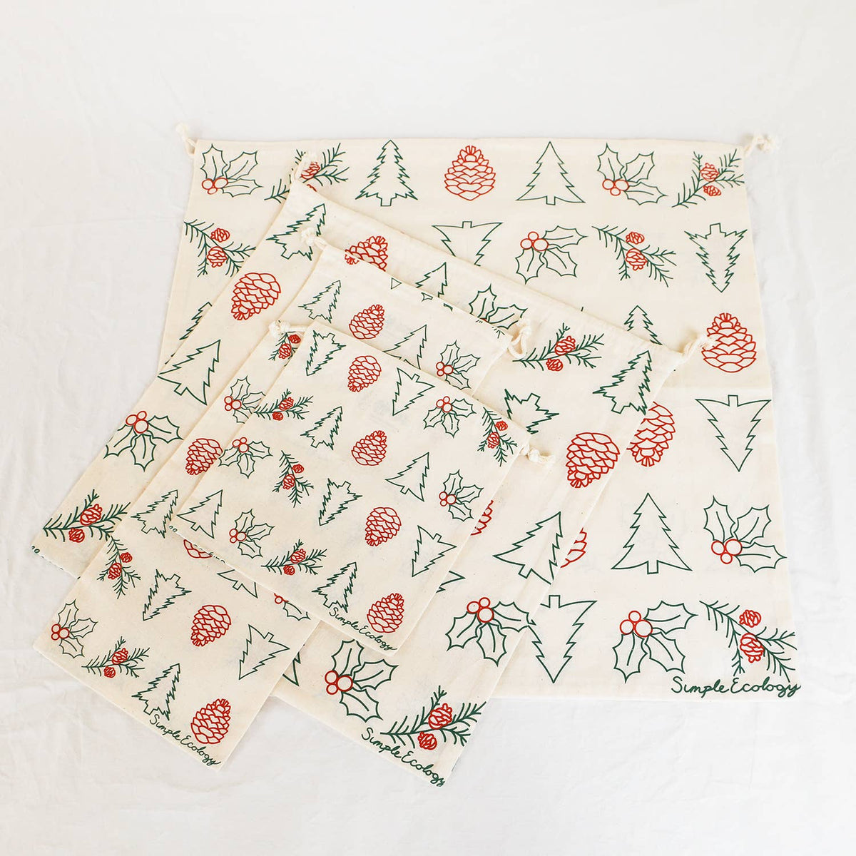 Organic Fabric Reusable Gift Bag Sets