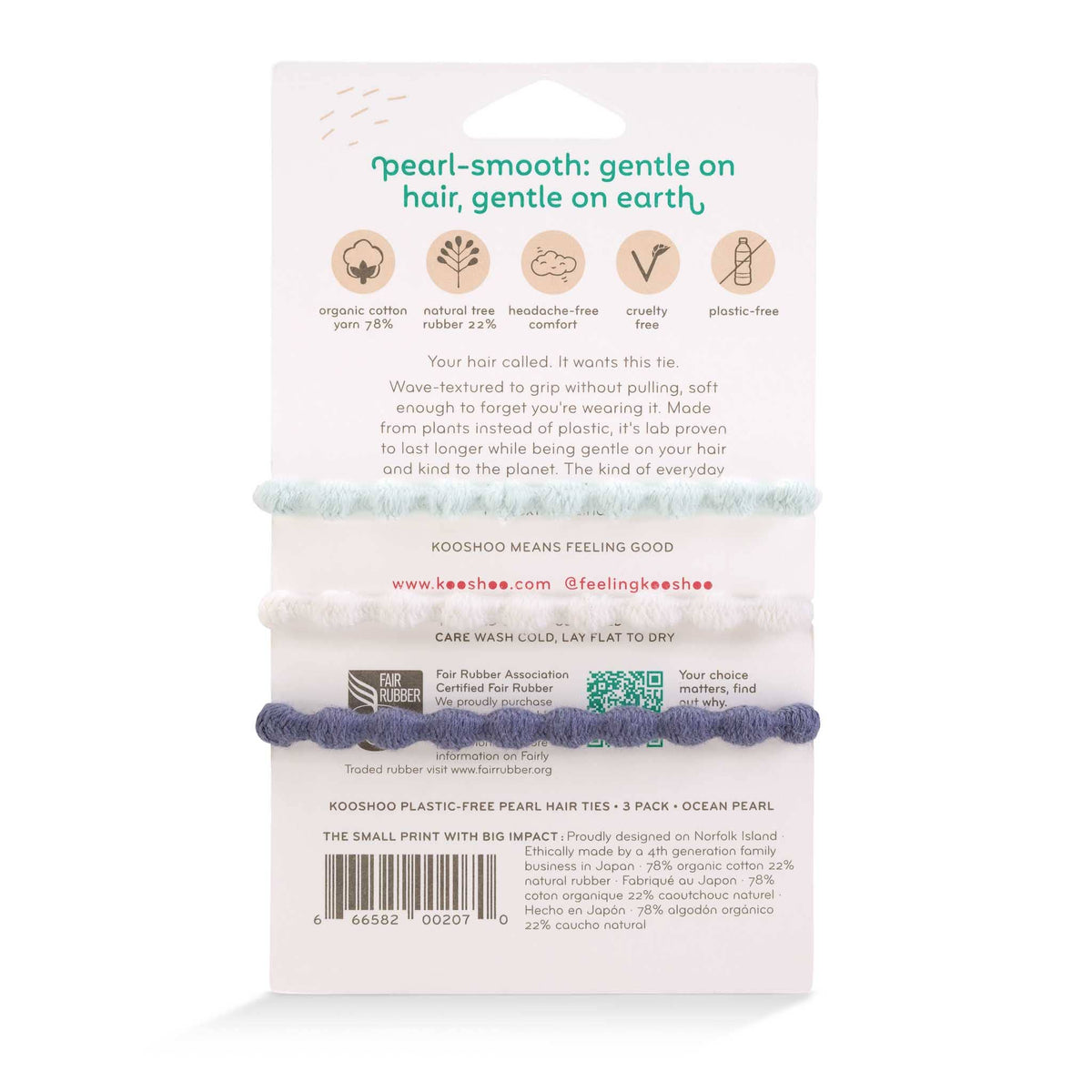 Damage Free Pearl Hair Ties - Organic, Creaseless, Fairtrade
