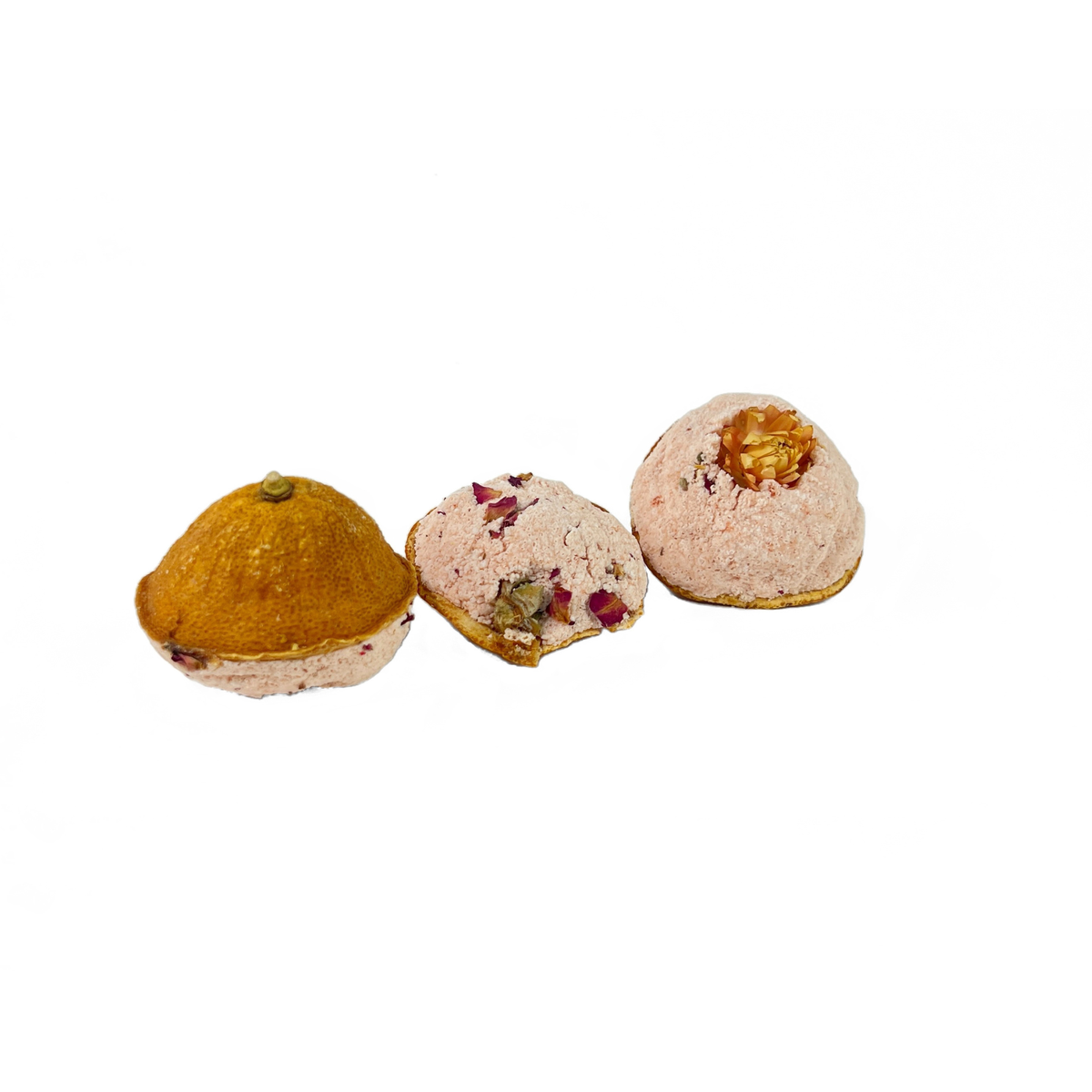 Mandarin Scoops Bath Bomb Gift Set made with Rose Botanicals