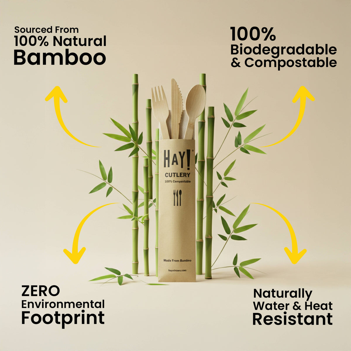 Wrapped Bamboo Cutlery Set