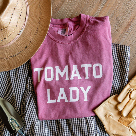 Tomato Lady Tee - Crimson
