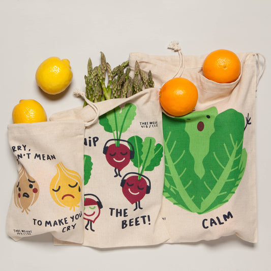 Funny Food Reusable Produce Bag Set