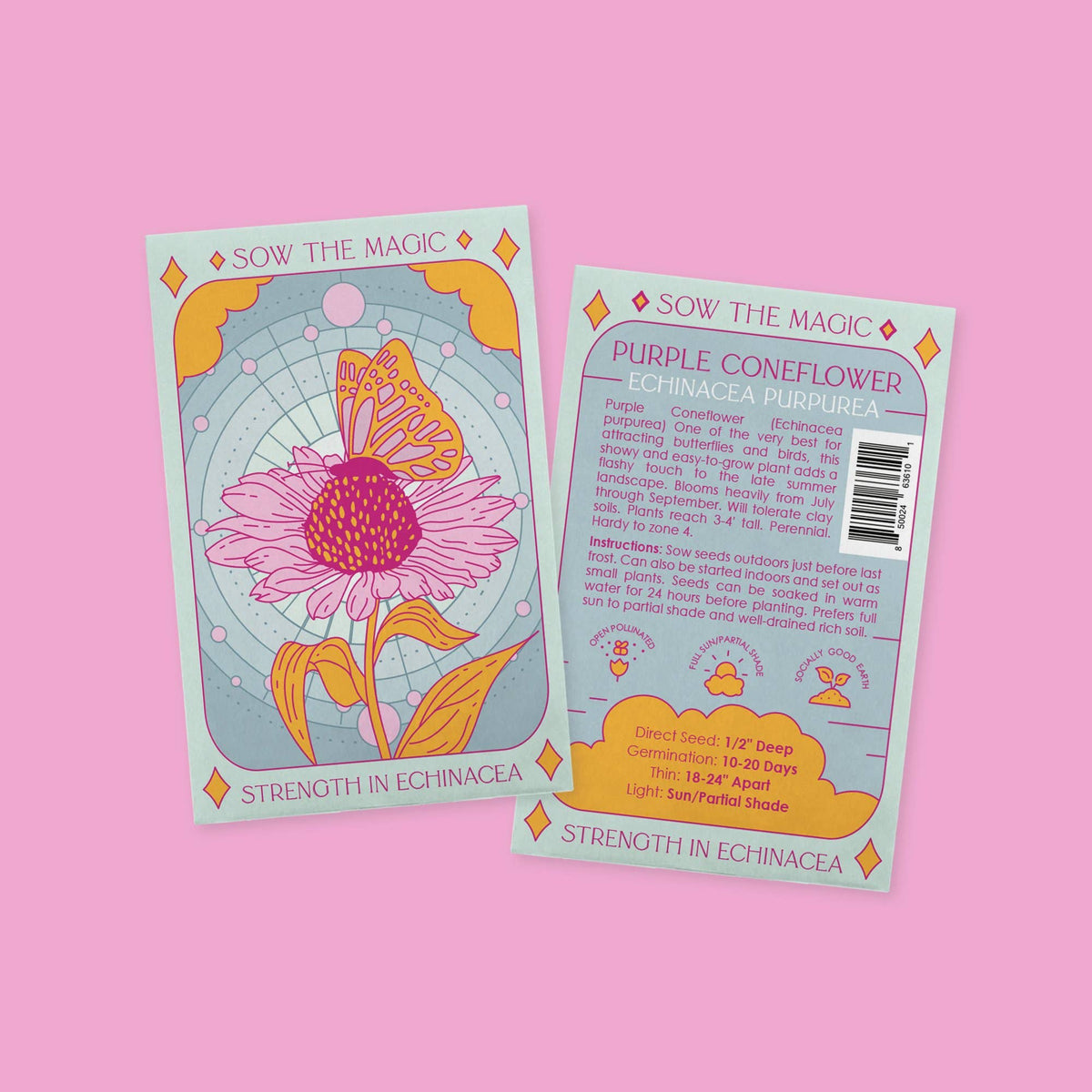 Strength in Echinacea Flower Tarot Garden