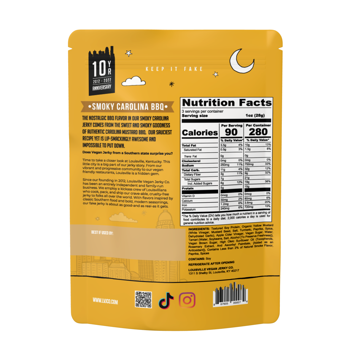 Vegan & Plant Based Smoky Carolina BBQ Jerky