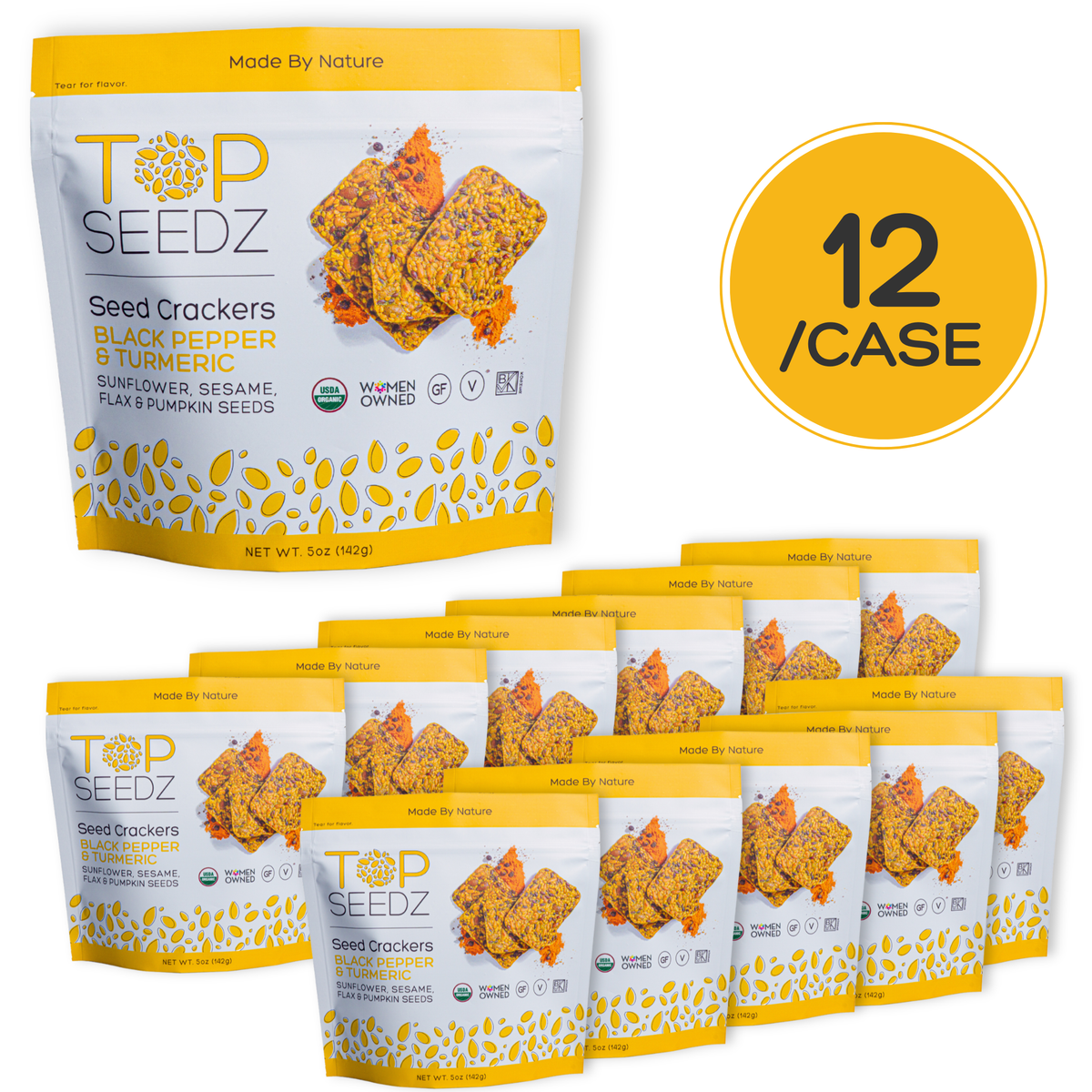 NEW: Black Pepper & Turmeric Crackers - 5oz - 12 Per Case