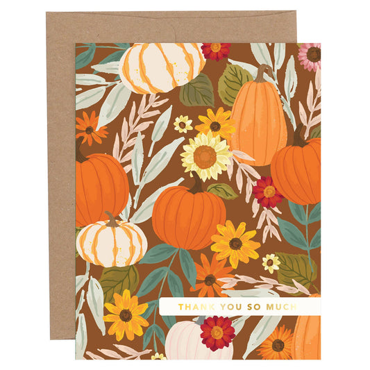 Thank You So Much Fall Pumpkin Greeting Card