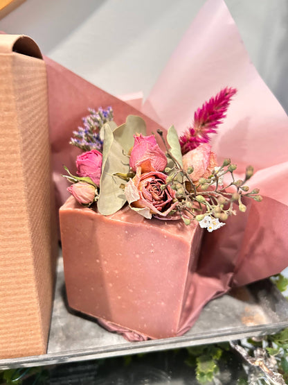 Vintage Style French Block Soap With Dry Flowers