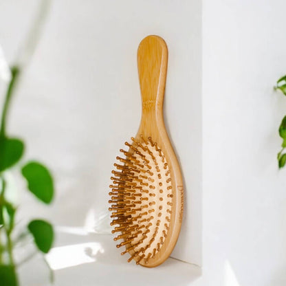 Bamboo Paddle Hairbrush - Round