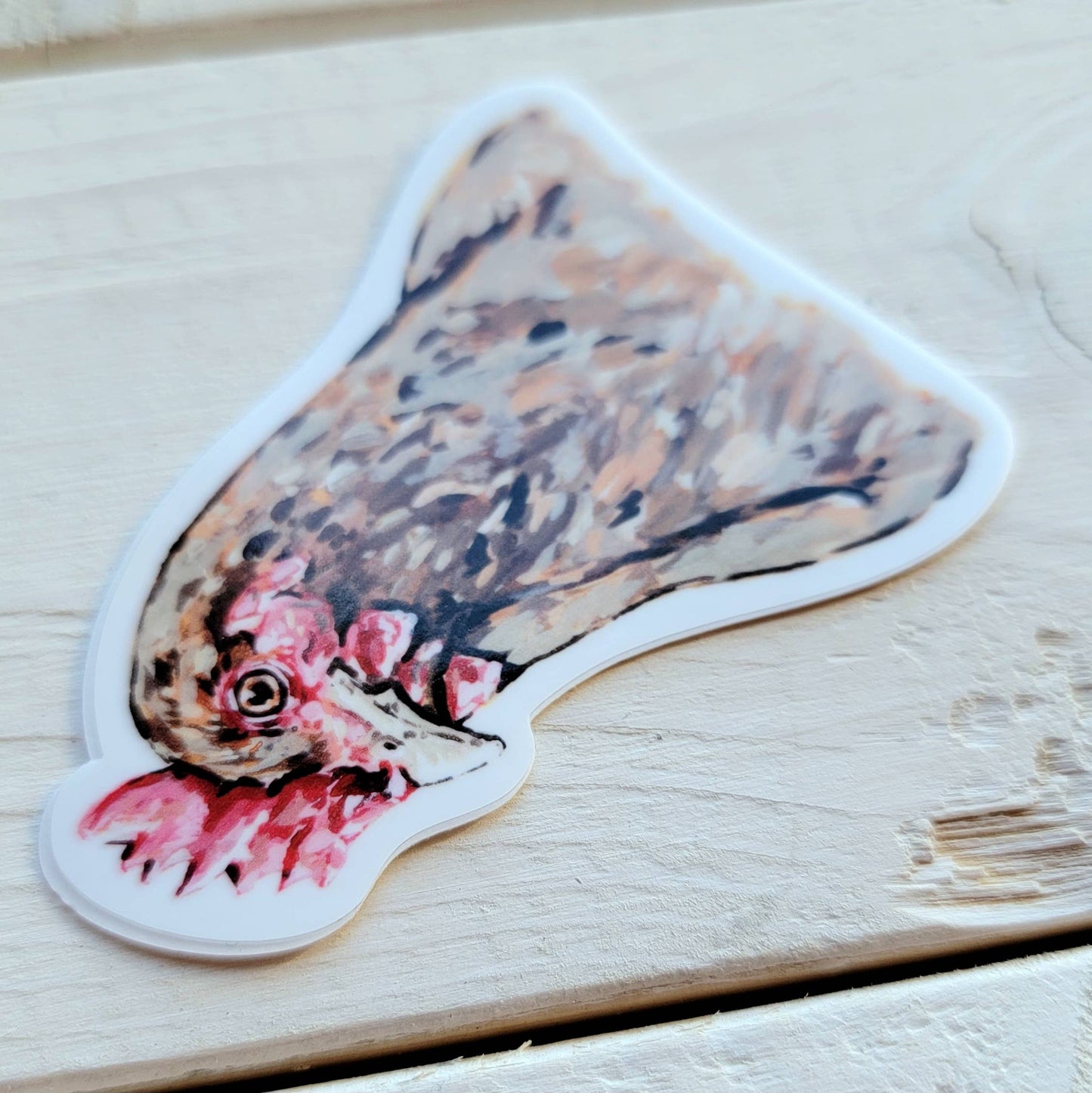 Chicken Face Vinyl Sticker