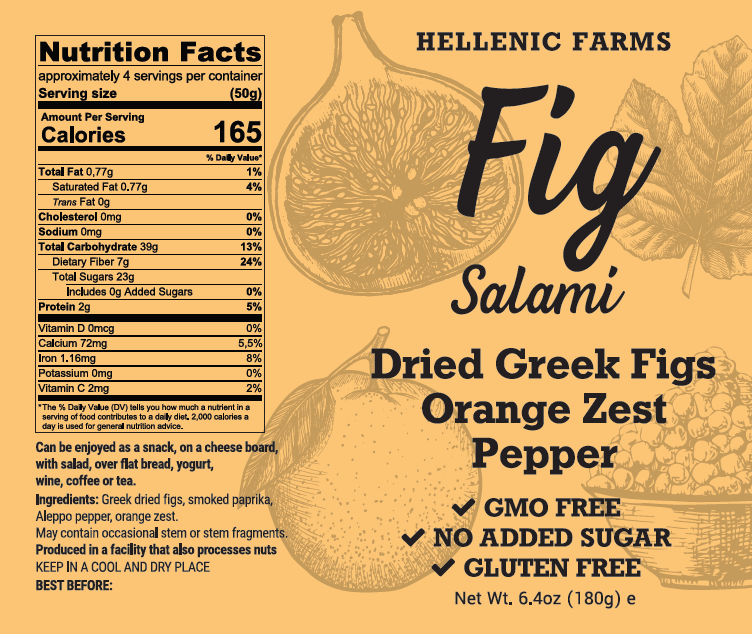 Vegan Fig Salami - Orange Zest & Aleppo Pepper