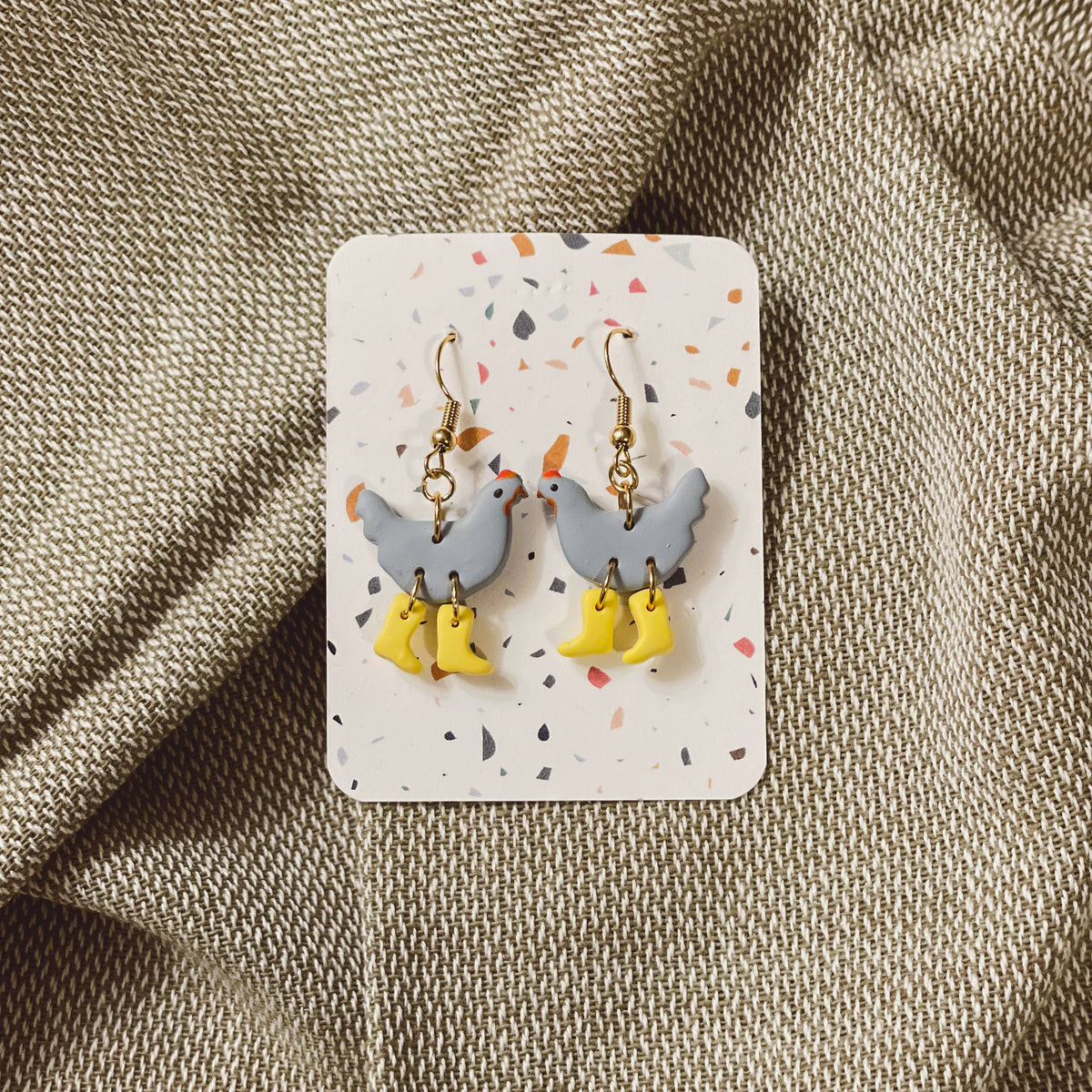 Chickens with Boots Earrings