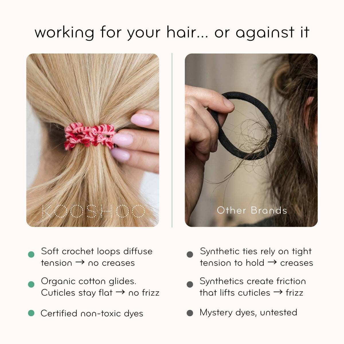 Crochet Hair Ties: Hair Health, Organic Elastics, Hot Jam