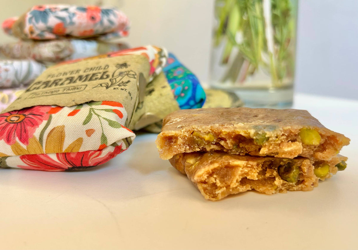 Pistachio Tahini Caramel Fudge