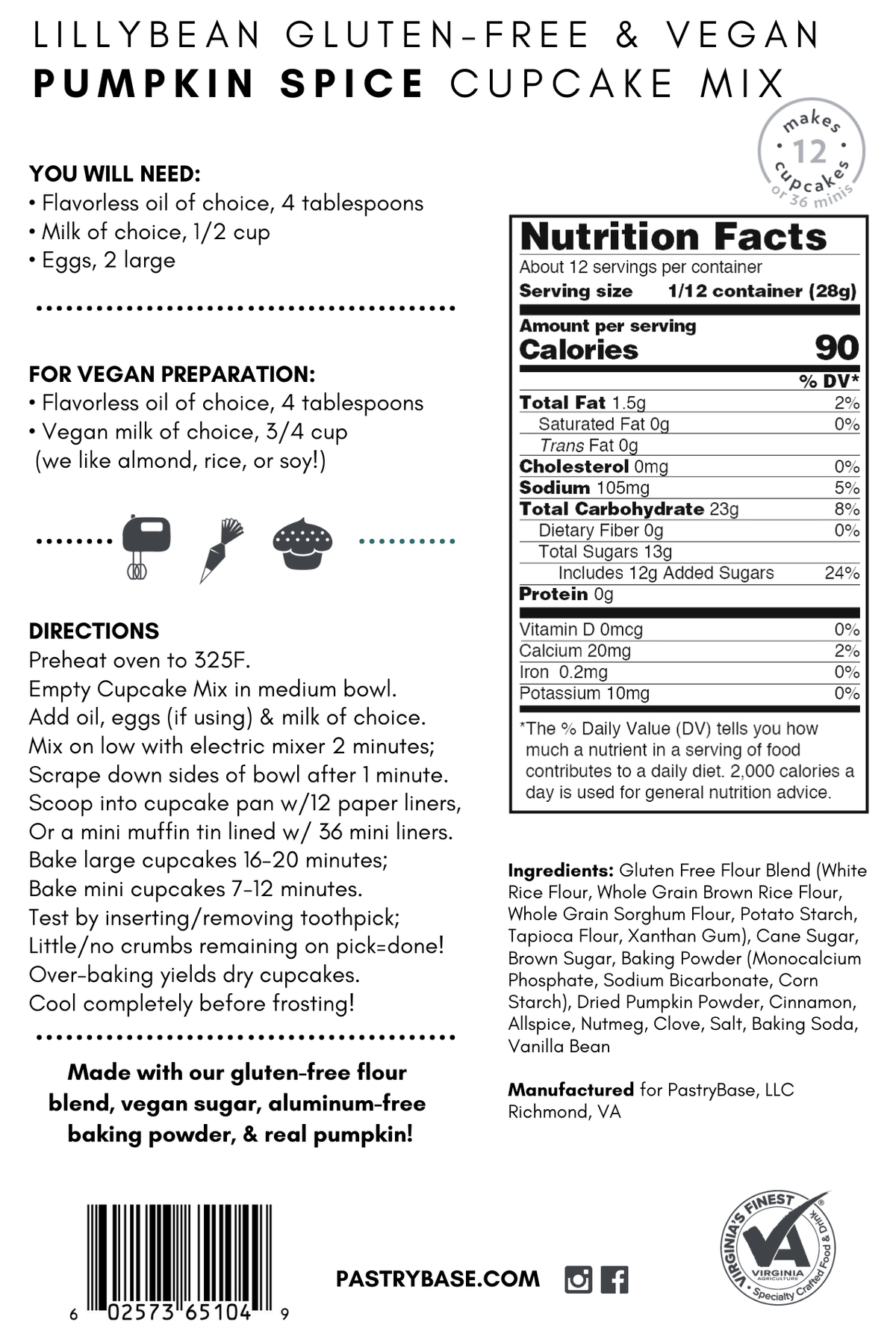 Pumpkin Spice Cupcake Mix (Vegan & GF)