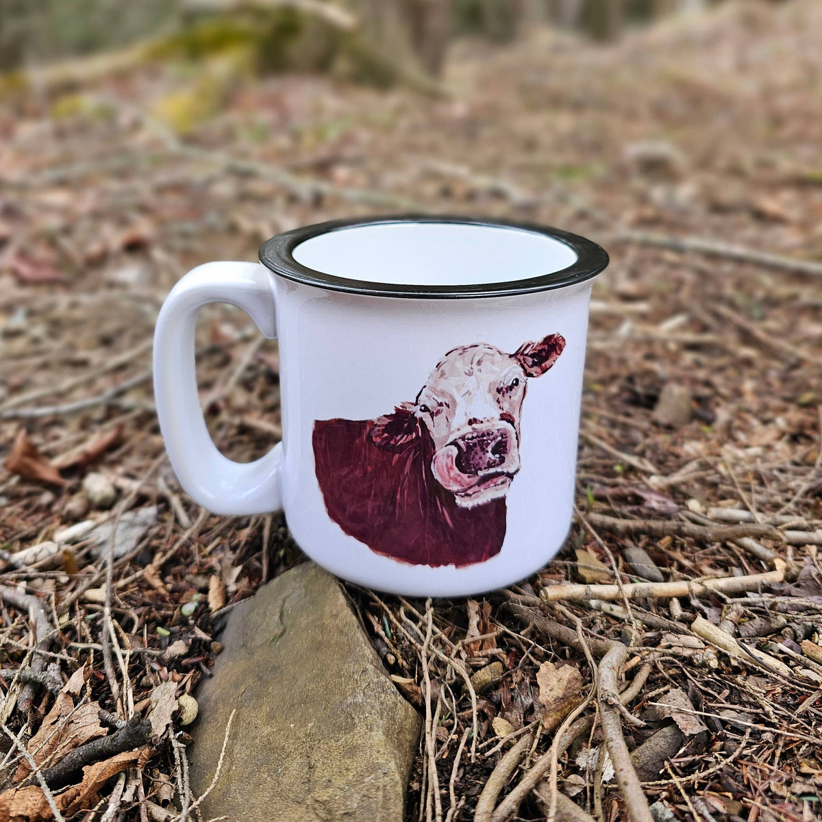 Gizmo Hereford Brown and White Cow Camp Mug