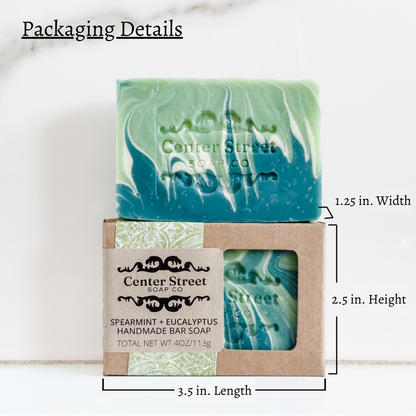 Spearmint + Eucalyptus Vegan Handmade Soap Bar
