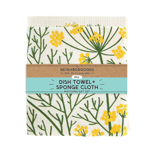 Dill, Tea Towel + Sponge Cloth Set