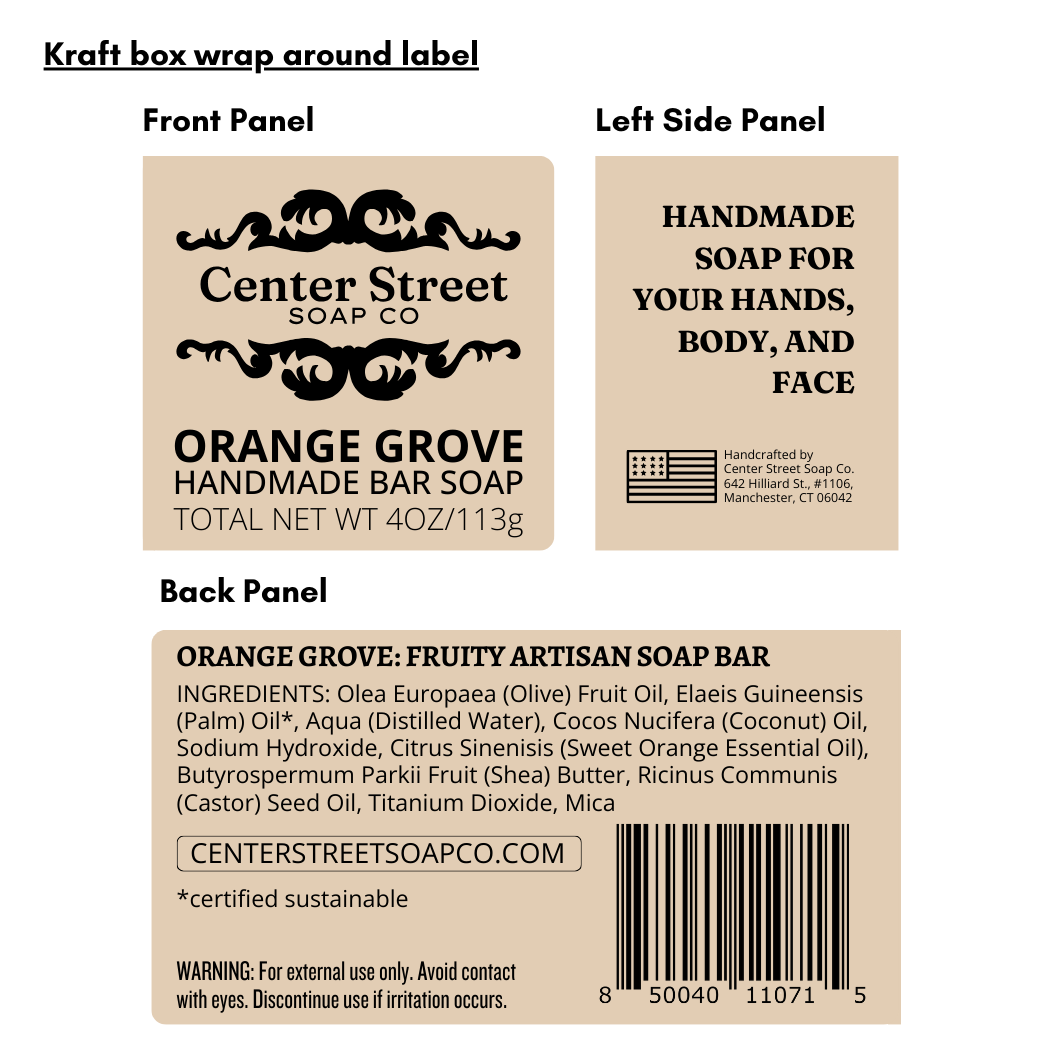 Orange Grove Vegan Handmade Soap Bar